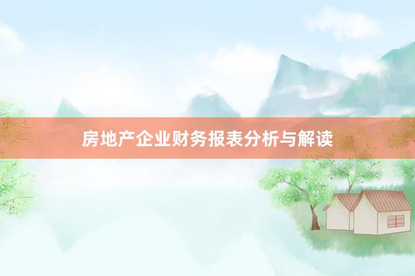 房地产企业财务报表分析与解读